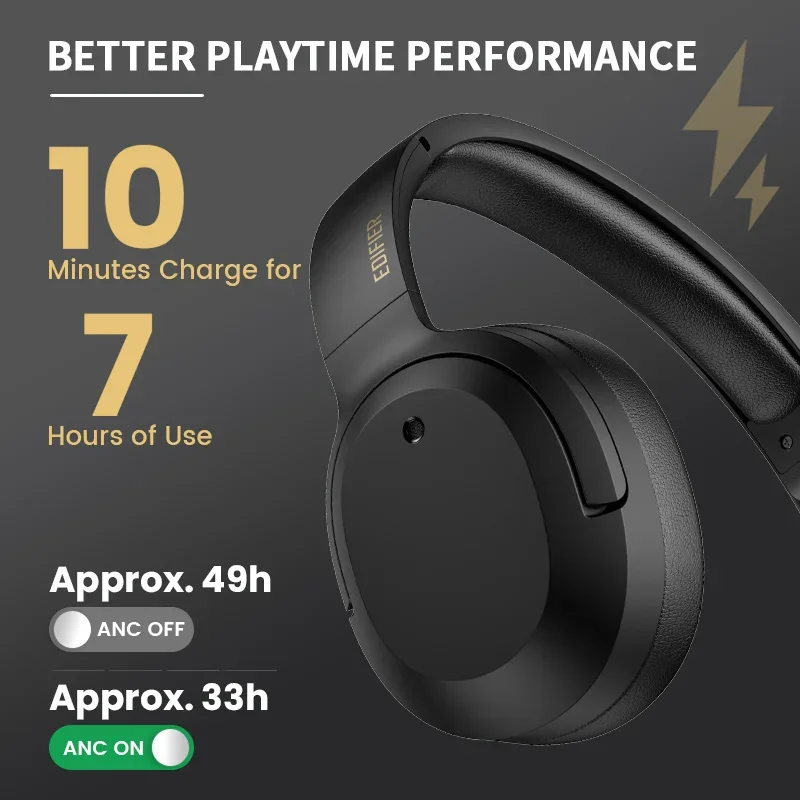 Edifier W820NB Plus - headphone over-ear com ANC híbrido e drivers de 40mm